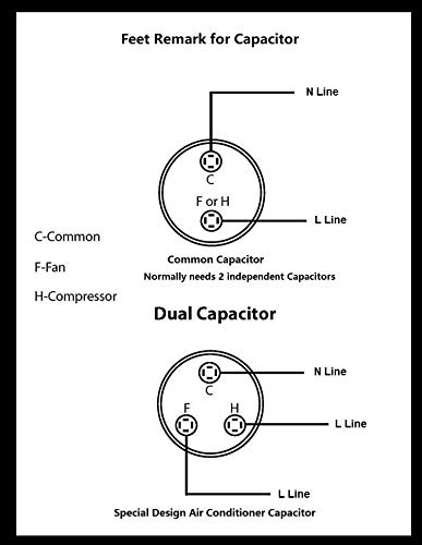 Bluenathxrpr 50+7.5 MFD UF CBB65 קבלים קבלים קבלים קבלים עגולים מנוע דוריק קבבל עם 450V AC