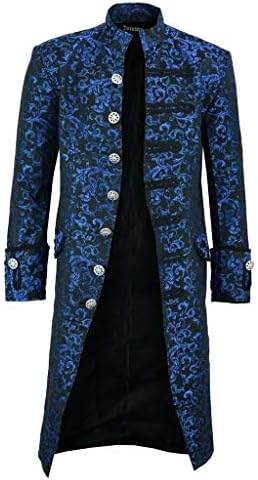 כפתור גברים אופנה Steampunk מעיל מעיל זנב וינטג 'מעיל רטרו ארוך גותי