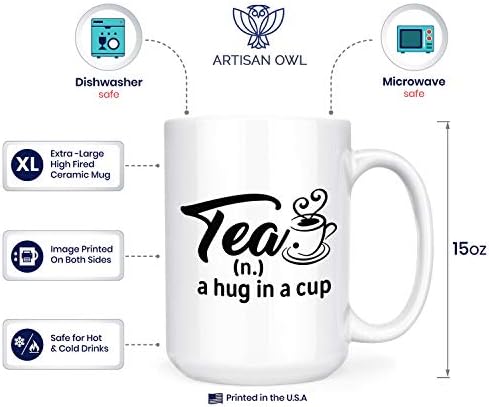 תה חיבוק בכוס - חובב תה מופנם קורא בית גוף נוחות - 15 גרם ספל תה קפה כפול דו צדדי