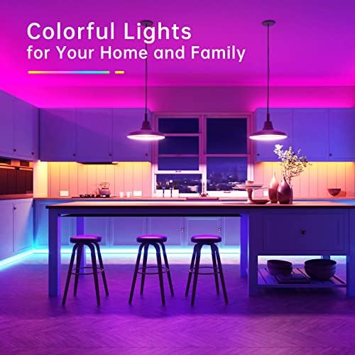 Tohy 100 ft נורות רצועת LED עם 44 מפתח מרחוק, Multi-Color RGB SMD5050 נורות LED, 12 וולט צבע משתנה
