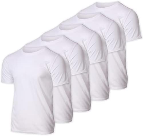 5 חבילה: ביצועי רשת גברים מהירה מתיחה יבשה נושמת חולצת צוות טכנולוגית עם שרוול קצר