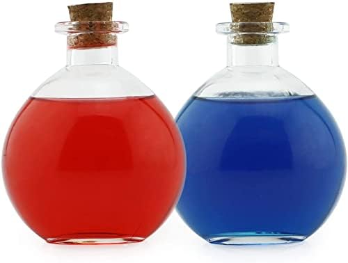 קרנית קרנית זכוכית עגולה בקבוקים כדוריים, בקבוקי שיקוי עם פקקים; בקבוקים גדולים עבור אבזרי תלבושות,