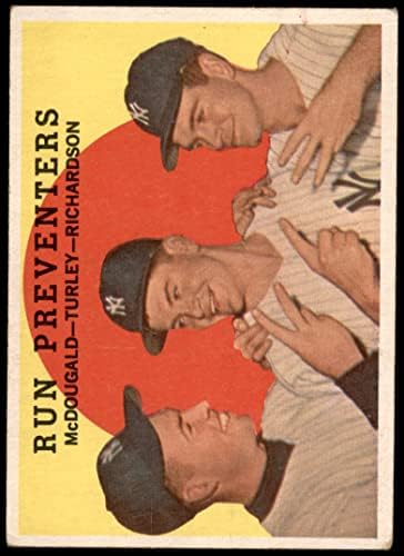 1959 Topps 237 Run Runners Gil McDougald/Bob Turley/Bobby Richardson New York Yankees GD+ Yankees