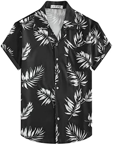 גברים של פאנקי הוואי חולצה קצר שרוול כפתור למטה טרופי הדפסת חולצות חוף מסיבת חג…