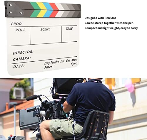 סרט קלאפר לוח, סרט עץ פריך צליל צילום נכס קל משקל עם עט מחק עבור לחתוך פעולה סצנה עבור סטודיו