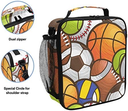 בייסבול כדורסל כדורגל הצהריים תיבת לשימוש חוזר מבודד בית ספר תיק צידנית לנשים ילדים