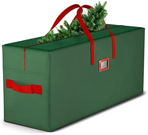 שקית אחסון עץ חג המולד, מתאימה לעץ מפורק מלאכותי בגובה 7.5 רגל, מיכל אחסון כבד עמיד למים עם ידיות,