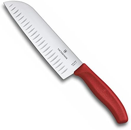 ויקטורינוקס 7 אינץ 'סכין סנטוקו קלאסית שוויצרית באדום