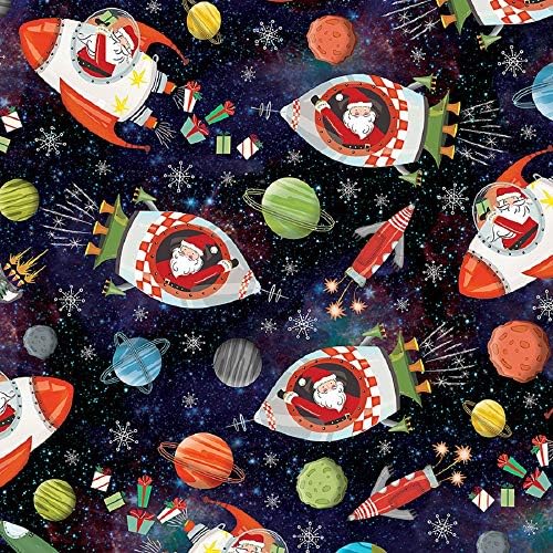 גליל אריזת מתנה לחג סנטה בחלל החיצון-24 איקס 15'
