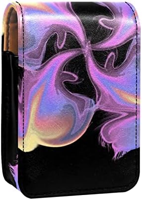 שפתון מקרה עם מראה חמוד נייד איפור תיק קוסמטי פאוץ, נפש אמנות מופשט צבעוני פרח