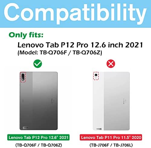 Procase Lenovo Tab P12 Pro Case עם מחזיק עט 12.6 אינץ '2021 צרור שחרור עם 2 חבילה Procase Lenovo Tab P12 Pro