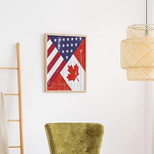 רטרו אמריקה קנדה דגל יהלומי ציור ערכת אמנות תמונות עשה זאת בעצמך תרגיל מלא בית אביזרי מבוגרים מתנה עבור בית קיר