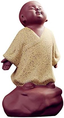 Kingzhuo קרמיקה קטנה בודהה חמודה פסל נזיר צלמיות יצירתיות מלאכות תינוקות בובות קישוט