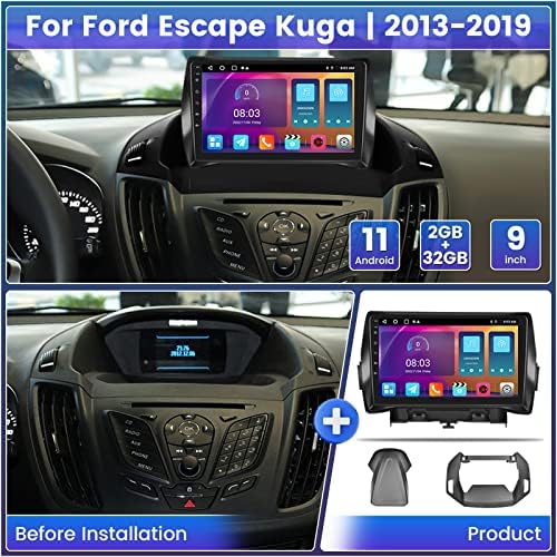 לשנים 2013-2019 פורד בריחה רדיו KUGA, ROINVOU 2+32G אנדרואיד 11 סטריאו לרכב CarPlay Wireless עם אנדרואיד