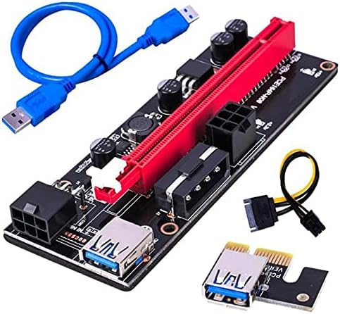 מחברים PCI -E PCIE RISER 009 EXPRESS 1X 4X 8X 16X מאריך PCI E USB RISER 009S GPU כפול 6PIN מתאם כרטיס