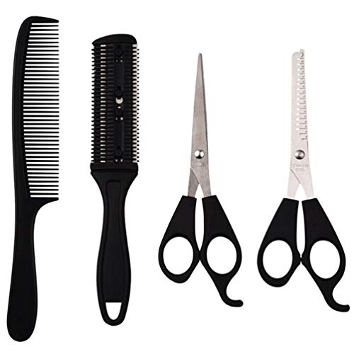 סט מספריים חיתוך שיער מקצועי של Pretyzoom, מברשת מתנתקת ומסרק שיער מוגדרים לגברים ונשים מספריים דליל מספריים