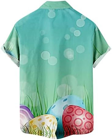 חולצות פסחא לגברים ביצי פסחא מצחיקות ארנב ארנבות מודפסות למעלה עם כיסים כפתור גודל פחדים במורד חולצות הוואי