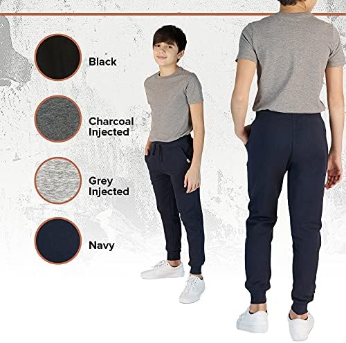 מכנסי טרנינג אתלטים של בנים וינטג 'אטומים - 4 חבילות מכנסי מסלול ריצה בסיסיים של מכנסיים לבנים