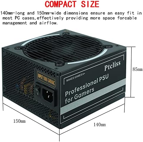ספק כוח למחשב גיימינג 550 וולט 550 + 80 + ברונזה ספק כוח לא מודולרי כבלים שחורים שטוחים