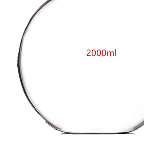 דינגלאב 2000 מיליליטר,24/40,2 צוואר,בקבוק זכוכית תחתון שטוח,2 ליטר,שני צוואר, כלי מעבדה