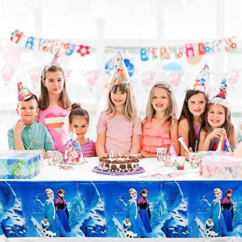 לוקמרי קפוא אלזה נסיכת שמח מסיבת יום הולדת קישוטי אספקת בנות מסיבת יום הולדת קיר רקע ומפת שולחן צילום