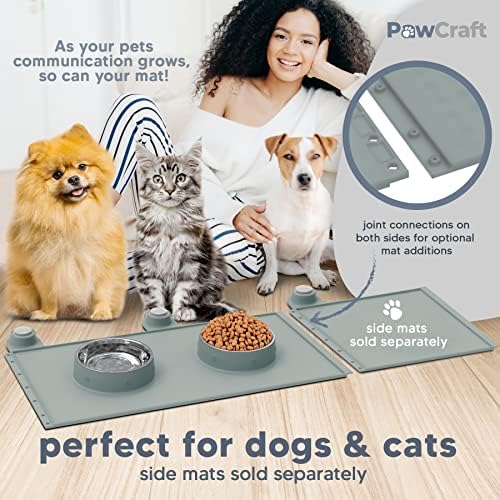 מחצלת האכלה לתקשורת אינטראקטיבית לחיות מחמד - סט כפתורים מדברים לכלבים עם סיליקון חתול ומזון לכלבים