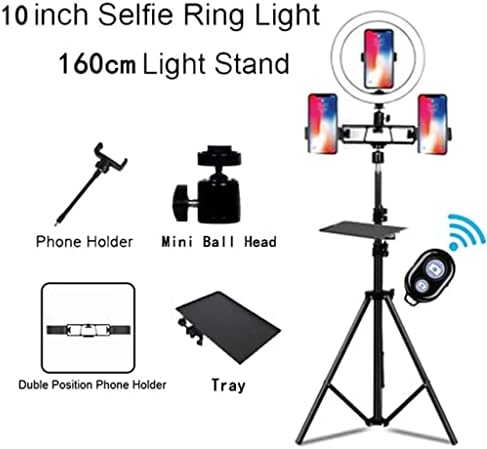 10 אינץ וידאו הוביל סלפי טבעת אור טבעת מנורת צילום אור עם מחזיק טלפון חצובה לעמוד לאיפור