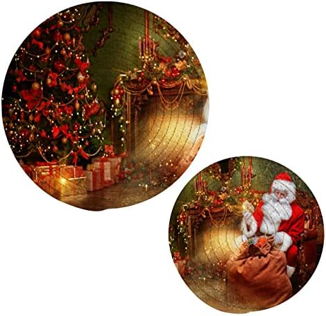 Alaza Santa Claus הביא מתנות לבעלי סיר חג המולד טריבטים מוגדרים 2 יח ', תמציות למטבחים, חופי כותנה טריבט