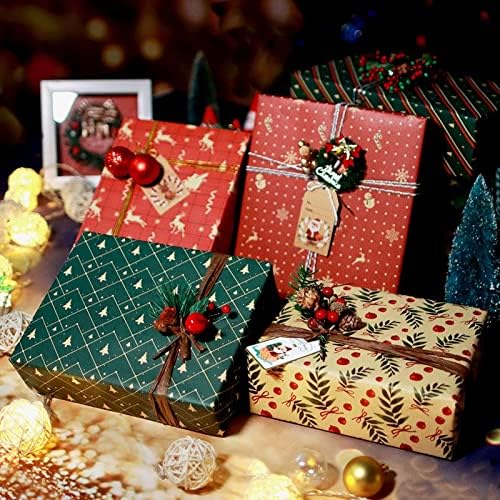 15 גיליונות סט חג המולד עטיפת נייר חתונה ירוק קישוט מתנה לעטוף כלי אמנות קראפט אריזה קלף אוריגמי