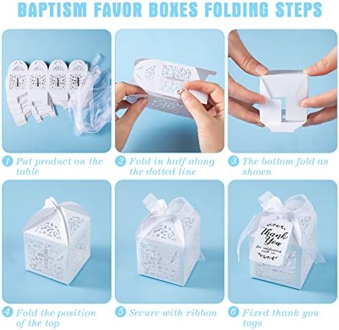 MTLEE 100 חלקים טבילה מוזהרים סטים כוללים מיני מחרוזת קטנה לטבילה נאה טבילה עם מלאך, טבילה לטובת קופסאות,
