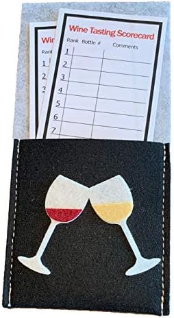 מחזיקי כלי כסף למסיבות טעימות יין-מארז 8 עשוי לבד יציב וצבעוני עם תמונות בקבוק יין, זכוכית