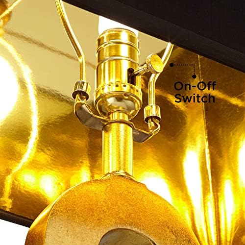 פוסיני אירו עיצוב יהודית אמצע המאה מודרני גלאם יוקרה שולחן מנורת 28.75 גבוה זהב שחור בד מלבן צל דקור לסלון