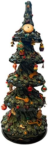 עץ חג המולד של פסלון עץ 15,94 עבודת יד של מחבר גבוה. קישוט לחג המולד של עיצוב חג חג המולד. Christmas