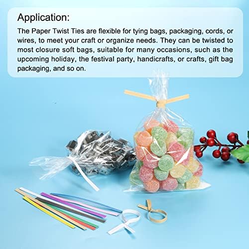 קשרי טוויסט פטיקיל 5.9 עניבת סגירת נייר לשקיות מתנה קשורות למסיבות, סוכריות, לחם, מלאכת אומנויות