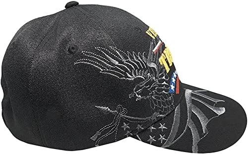 פלקיטה של חידושים ותיק עבור טראמפ 2024 שחור עם אפור ארהב נשר צל מתכוונן רקום בייסבול כובע כובע