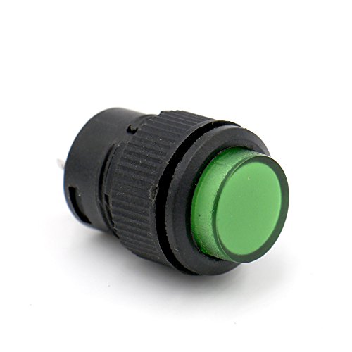 מתג לחצן לחצן Baomain 4 מסופים סוג תפס סוג LED ירוק עגול DC 3V 5 חבילה
