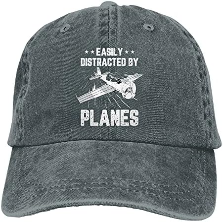 בקלות מוסח על ידי מטוסי סיסמא קאובוי כובעי יוניסקס מתכוונן בייסבול כובעים שחור