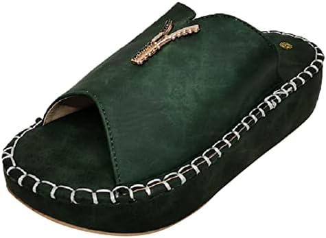 נעלי בית שקופיות לנשים טריזי נעלי נשים סנדלי נוחות עם אלסטי קרסול רצועה מזדמן בוהמי חוף נעליים להחליק על סנדלי