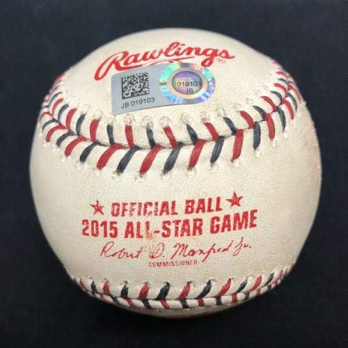 משחק טראוט מייק השתמש בחתום על 2015 ASG בייסבול MVP MLB HOLO - משחק MLB השתמש בכדורי בייסבול