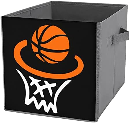 חישוק כדורסל קוביות אחסון בדים מתקפלות קופסאות אחסון 11 אינץ 'פחי אחסון מתקפלים עם ידיות