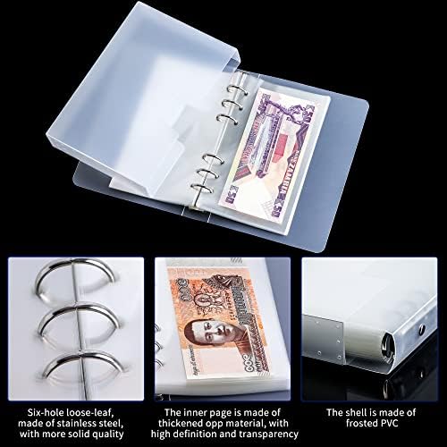 הדוד פול 100 כיס מטבע אלבום - 7 6 אינץ נייד שטרות מחזיק דולר נייר כסף שרוולים אחסון ספר עבור חשבונות