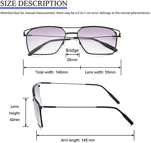 משקפי שמש דו -פוקליים MMoww לנשים משקפי קוראים ציר 3 זוג