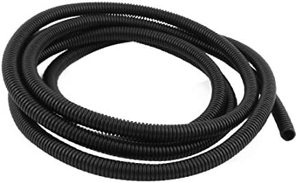 X-DREE PVC להבה מעכבה צינור צינור גלי 11 ממ DIA 2.5 מטר באורך שחור (Tubo de Manguera corrugado ignífugo de