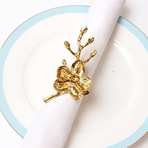 Gkmjki 6 pcs שולחן מלון קישוט שולחן שזיף פרחי מפיות אבזם שולחן סיני טבעת מפית טבעת מפית