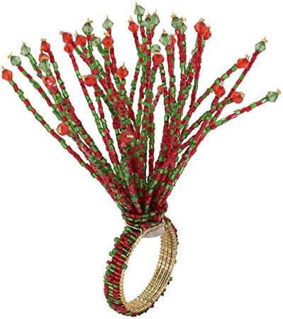 קולקציית אורח החיים של סארו טבעות מפיות פרץ חרוזים, קוטר: 1.5 , זהב