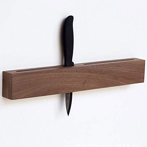 Lunchbox.com עץ סכין מתלה, קיר רכוב-התוספת אחסון סכין מחזיק, מתאים למטבח וחדר אוכל,אגוז