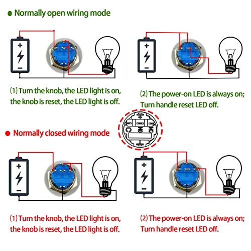 UL מתג סיבוב מוסמך 19 ממ 2 מיקומים עם אור LED כחול כבוי כבוי לנירוסטה תפס מתג בורר מתג 12 ~ 24VDC
