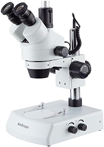AMSCOPE SM-2TZZ מקצועי טרינוקולרי מיקרוסקופ זום, עיניים WH10X ו- WH20X, הגדלה 3.5X-180X, 0.7X-4.5X