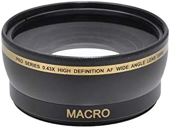 Pro Series 55 ממ 0.43X עדשת זווית רחבה + בד מיקרופייבר עבור עדשות Nikon AF-S Nikkor ו- Canon