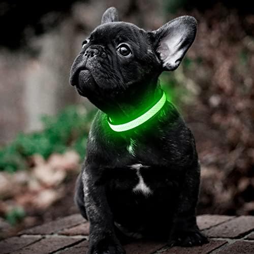 Illumifun LED צווארון כלבים, USB נטען צווארון בטיחות חיות מחמד זוהר, צווארוני הדלקת הדלקות מהורהרים הופכים את